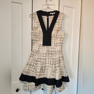 Derek Lam Black and White Fit and Flare Mini Dress